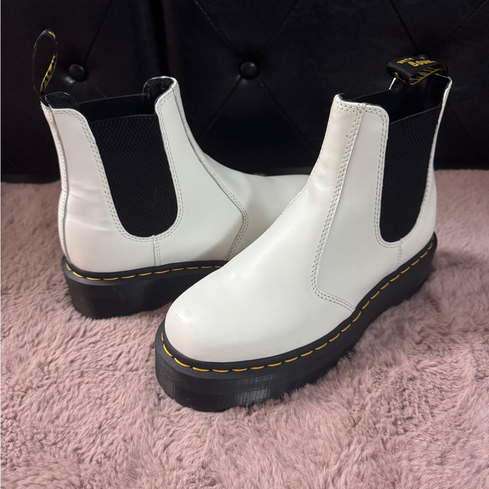 Dr. Martens White Ankle Boots